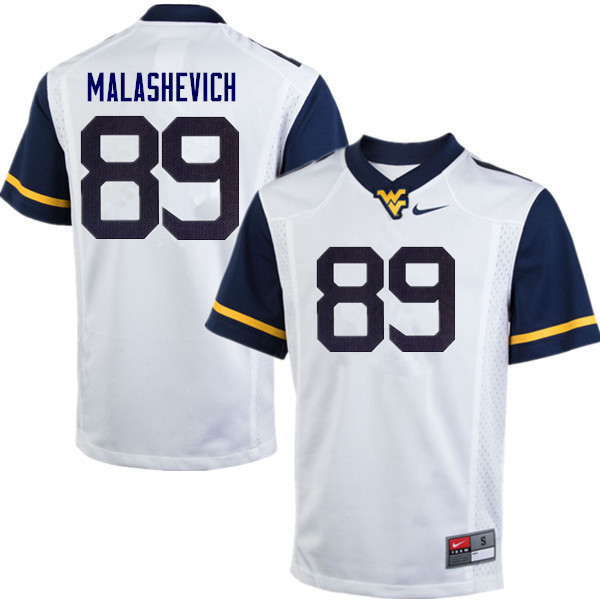 Men #89 Graeson Malashevich West Virginia Mountaineers College Football Jerseys Sale-White - Click Image to Close